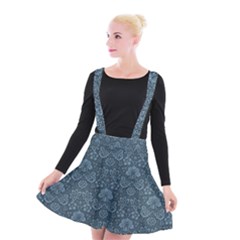 Damask Blue Suspender Skater Skirt by snowwhitegirl