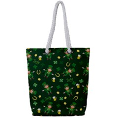 St Patricks Day Pattern Full Print Rope Handle Tote (small) by Valentinaart