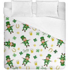 St Patricks Day Pattern Duvet Cover (king Size) by Valentinaart