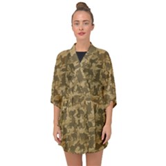 Operation Desert Cat Camouflage Catmouflage Half Sleeve Chiffon Kimono by PodArtist