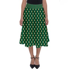 Irish Flag Green White Orange On Green St  Patrick s Day Ireland Perfect Length Midi Skirt by PodArtist