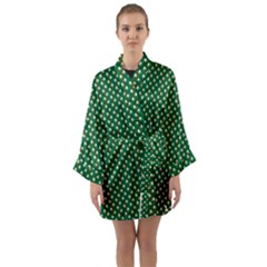 Irish Flag Green White Orange On Green St  Patrick s Day Ireland Long Sleeve Kimono Robe by PodArtist