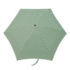 Shamrock 2-tone Green On White St Patrick’s Day Clover Mini Folding Umbrellas by PodArtist