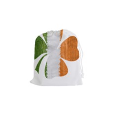 Irish Clover Drawstring Pouches (small)  by Valentinaart