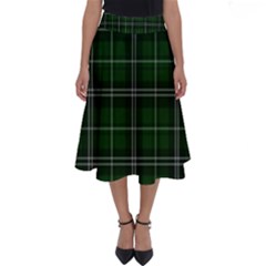 Green Plaid Pattern Perfect Length Midi Skirt by Valentinaart