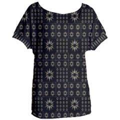 Dark Ethnic Stars Motif Pattern Women s Oversized Tee by dflcprints