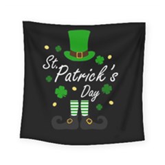 St Patricks Leprechaun Square Tapestry (small) by Valentinaart