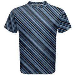 Diagonal Stripes Pinstripes Men s Cotton Tee by Nexatart