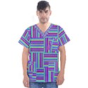 Geometric Textile Texture Surface Men s V-Neck Scrub Top View1