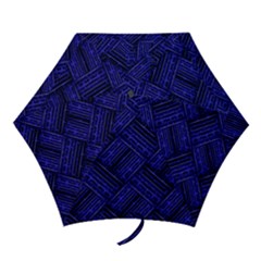 Cobalt Blue Weave Texture Mini Folding Umbrellas by Nexatart