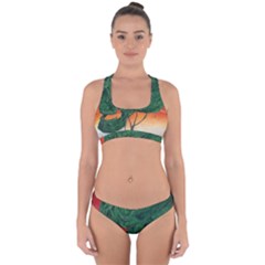 Skull Hedge Cross Back Hipster Bikini Set by redmaidenart
