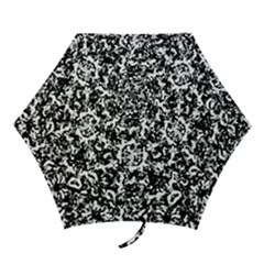 Black And White Abstract Texture Mini Folding Umbrellas by dflcprints