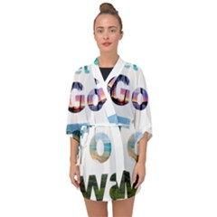Hawaii Half Sleeve Chiffon Kimono by Howtobead