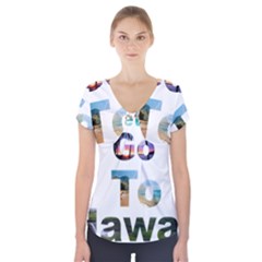 Hawaii Short Sleeve Front Detail Top by Howtobead