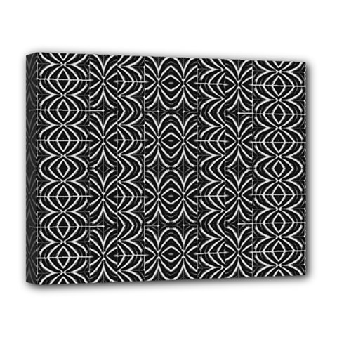 Black And White Tribal Print Canvas 14  X 11  by dflcprints