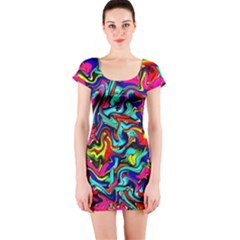 Pattern-34 Short Sleeve Bodycon Dress by ArtworkByPatrick