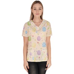 Easter Pattern Scrub Top by Valentinaart