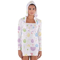Easter Pattern Long Sleeve Hooded T-shirt by Valentinaart