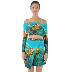 Clownfish 3 Off Shoulder Top With Skirt Set by trendistuff