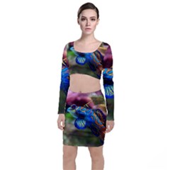 Mandarinfish 1 Long Sleeve Crop Top & Bodycon Skirt Set by trendistuff
