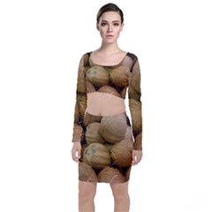 Coconuts 2 Long Sleeve Crop Top & Bodycon Skirt Set by trendistuff