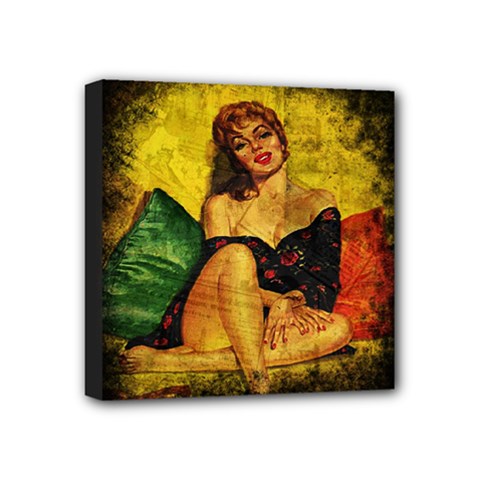 Pin Up Girl  Mini Canvas 4  X 4  by Valentinaart
