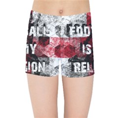 Football Is My Religion Kids Sports Shorts by Valentinaart