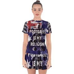 Football Is My Religion Drop Hem Mini Chiffon Dress by Valentinaart