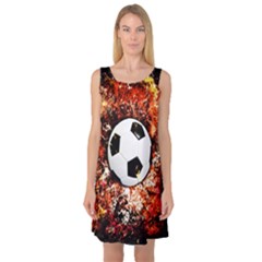 Football  Sleeveless Satin Nightdress by Valentinaart