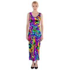 Artwork By Patrick-colorful-18 Fitted Maxi Dress by ArtworkByPatrick