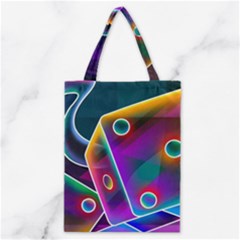 3d Cube Dice Neon Classic Tote Bag by Sapixe