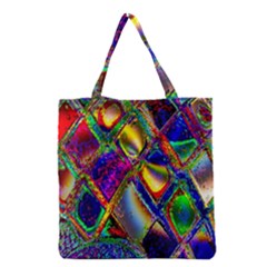 Abstract Digital Art Grocery Tote Bag by Sapixe