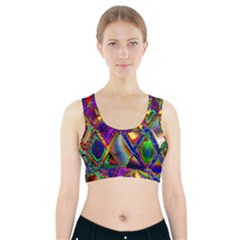 Abstract Digital Art Sports Bra With Pocket by Sapixe
