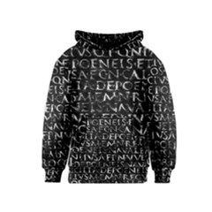 Antique Roman Typographic Pattern Kids  Pullover Hoodie by dflcprints