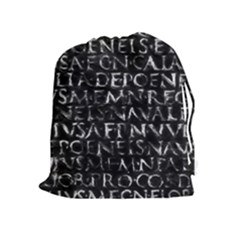 Antique Roman Typographic Pattern Drawstring Pouches (extra Large) by dflcprints