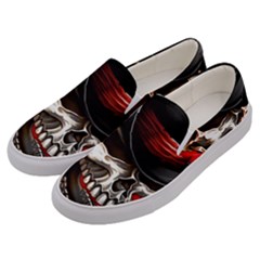Confederate Flag Usa America United States Csa Civil War Rebel Dixie Military Poster Skull Men s Canvas Slip Ons by Sapixe