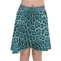 Turquoise Leopard print Chiffon Wrap View1