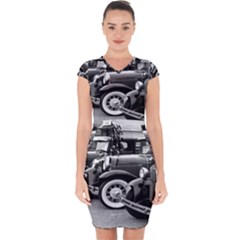 Vehicle Car Transportation Vintage Capsleeve Drawstring Dress  by Nexatart