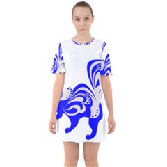 Skunk Animal Still From Sixties Short Sleeve Mini Dress by Nexatart