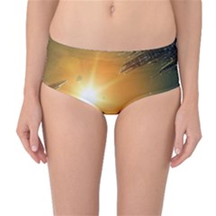 Future City Mid-waist Bikini Bottoms by Sapixe