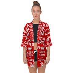 Keep Calm And Carry On Open Front Chiffon Kimono by Sapixe