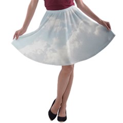 Light Nature Sky Sunny Clouds A-line Skater Skirt by Sapixe