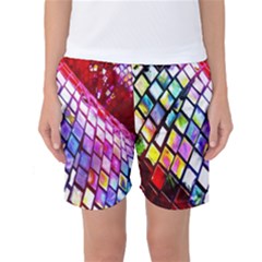 Multicolor Wall Mosaic Women s Basketball Shorts by Sapixe