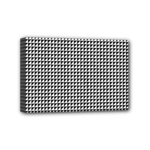 Triangulate Black And White Mini Canvas 6  X 4  by jumpercat