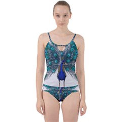 Peacock Bird Peacock Feathers Cut Out Top Tankini Set by Sapixe