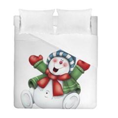 Snowman With Scarf Duvet Cover Double Side (full/ Double Size) by Sapixe