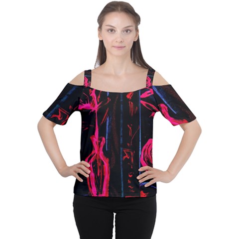 Calligraphy Cutout Shoulder Tee by bestdesignintheworld