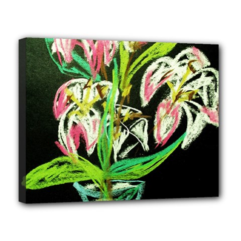 Dscf1389 - Lillies In The Vase Canvas 14  X 11  by bestdesignintheworld