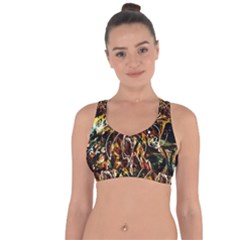Dscf3438 - Golden Flowers In Ceramics Cross String Back Sports Bra by bestdesignintheworld