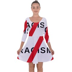 2000px No Racism Svg Quarter Sleeve Skater Dress by demongstore